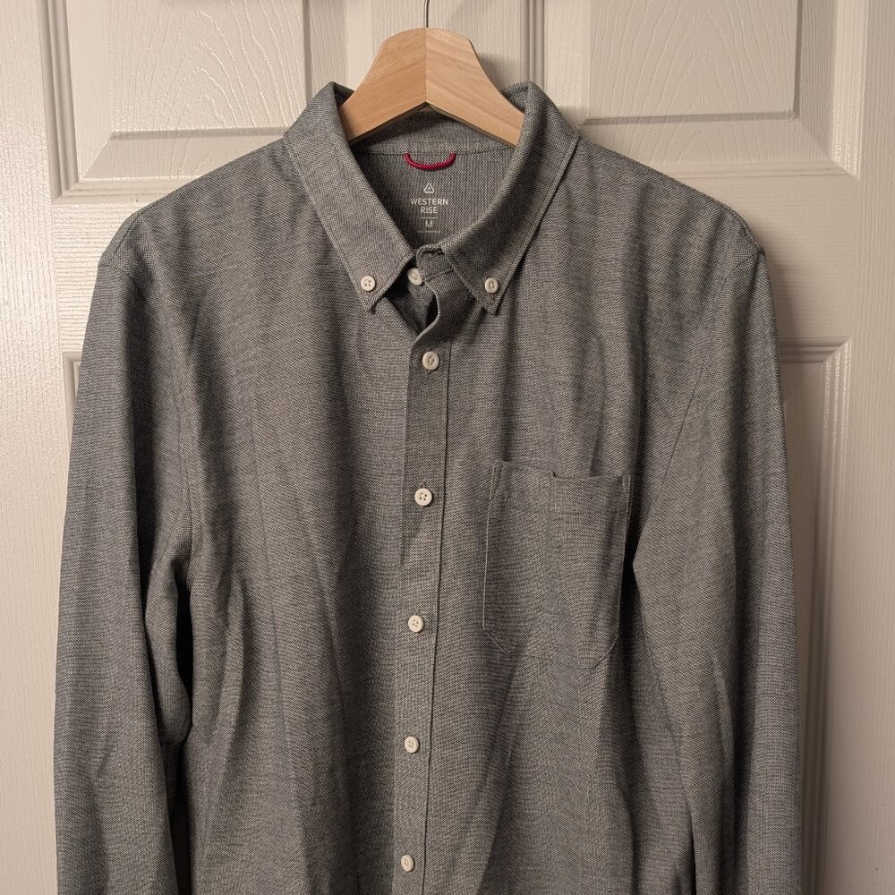 Western Rise Limitless Merino Button-Down - Concrete Medium